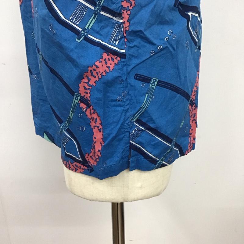 古着 USED シャツ、ブラウス 半袖 半袖シャツ プリントシャツ ポケットシャツ S プリント 青 / ブルー /  メンズ USED 古着 中古 10125766