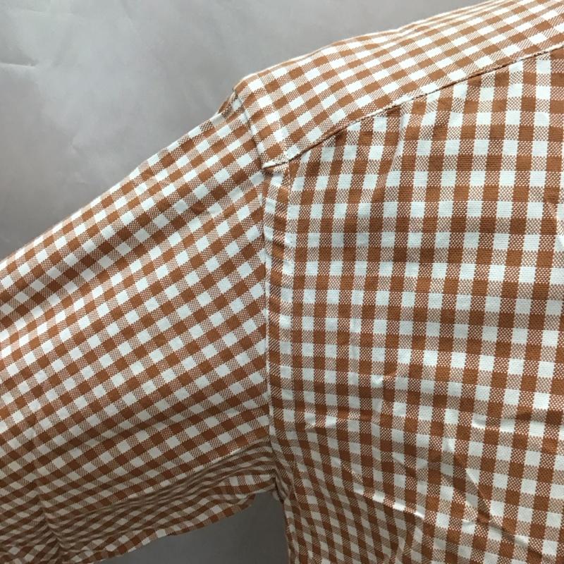 エディーバウアー Eddie Bauer シャツ、ブラウス 長袖 ボタンダウン S チェック 白 / ホワイト / X 茶 / ブラウン /  メンズ USED 古着 中古 10117022