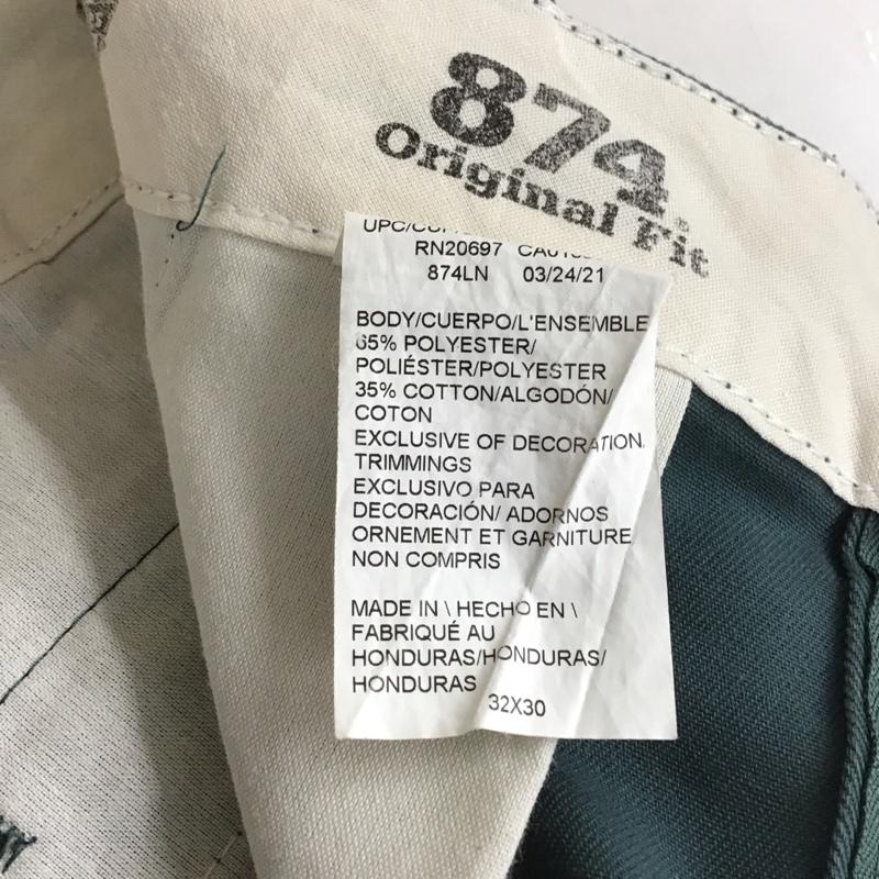 ディッキーズ Dickies パンツ ワークパンツ、ペインターパンツ ワークパンツ ワイドパンツ カジュアルパンツ 32インチ ロゴ、文字 緑 / グリーン /  メンズ USED 古着 中古 10149195
