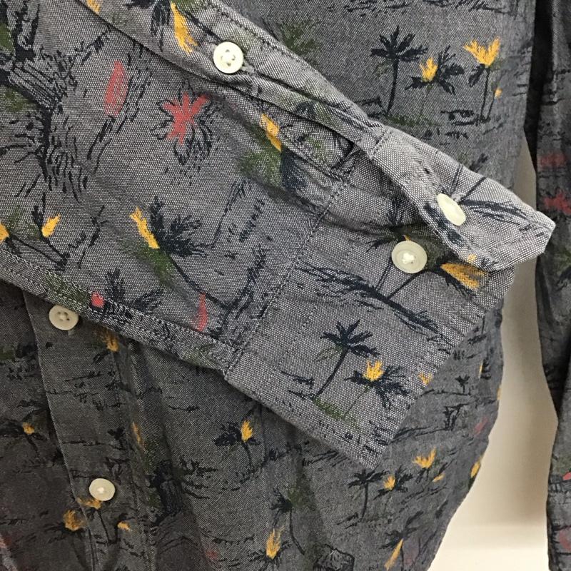 ノーティカ NAUTICA シャツ、ブラウス 長袖 長袖シャツ プリントシャツ カラーシャツ XL プリント 灰 / グレー /  メンズ USED 古着 中古 10125066