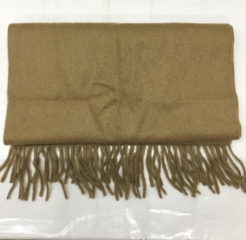 ランバン コレクション LANVIN collection マフラー マフラー カシミヤ フリンジ ロゴ、文字 ベージュ / ベージュ /  メンズ USED 古着 中古 10113643