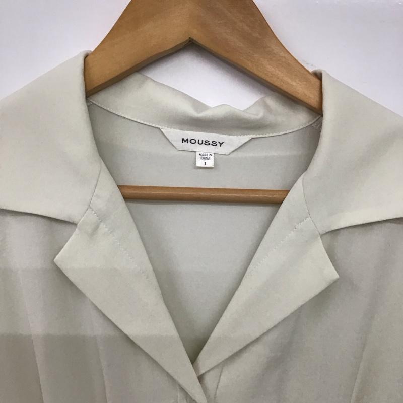 マウジー MOUSSY ワンピース ロングスカート 010FSS30-2020 WAIST TUCK SHIRT DRESS フレンチスリーブ 襟付き 1 無地 オフホワイト / オフホワイト /  レディース USED 古着 中古 10142267