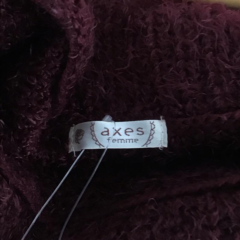 アクシーズファム axes femme ニット、セーター 長袖 オフショル M 無地 えんじ / ワインレッド /  レディース USED 古着 中古 10131739