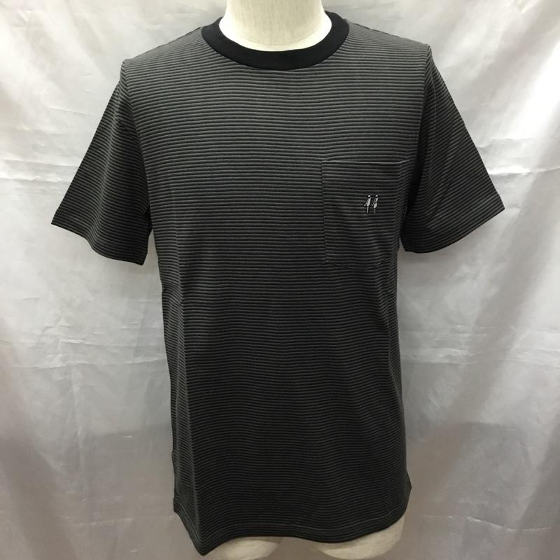 ナンバーナイン NUMBER (N)INE Tシャツ 半袖 半袖カットソー プリントTシャツ クルーネックカットソー 2 ボーダー柄 黒 / ブラック /  メンズ USED 古着 中古 10116133