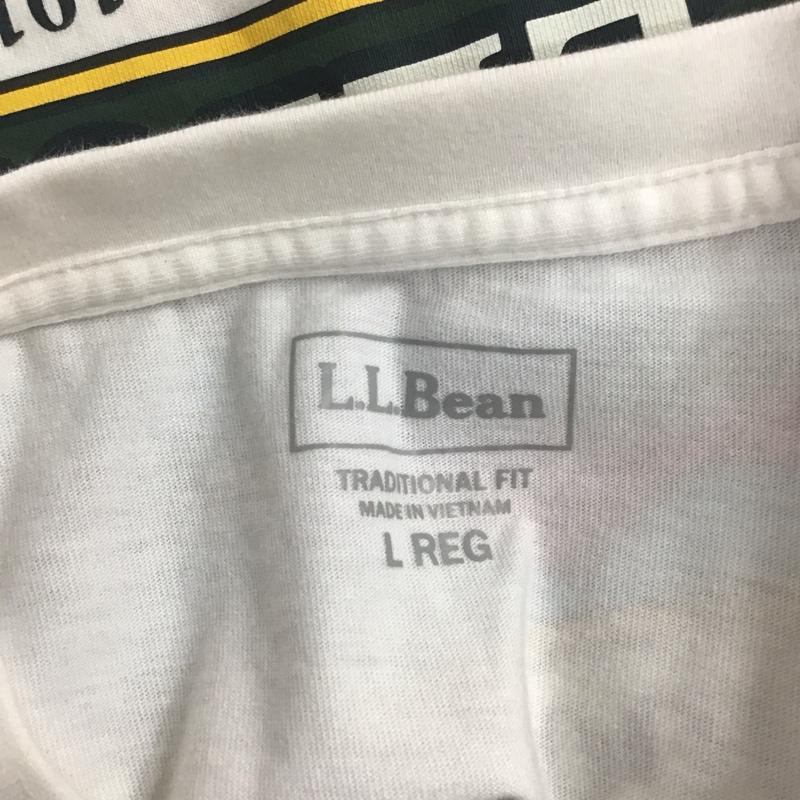 エルエルビーン L.L.Bean カットソー 長袖 長袖カットソー プリントカットソー クルーネック L ロゴ、文字 白 / ホワイト /  メンズ USED 古着 中古 10125785