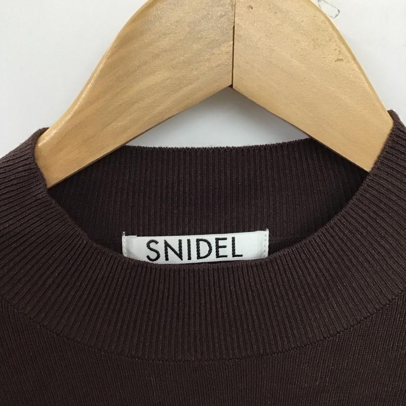 スナイデル SNIDEL ニット、セーター 長袖 swnt214130 プリーツフリルスリーブニット ONE SIZE 無地 茶 / ブラウン /  レディース USED 古着 中古 10150184