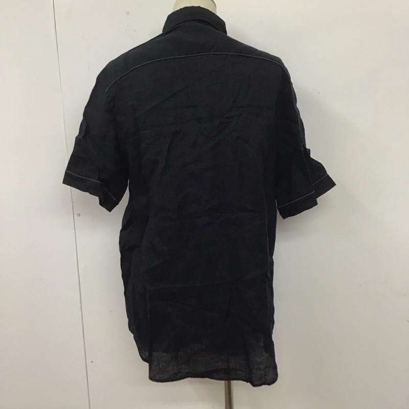 アルマーニコレッツォーニ ARMANI COLLEZIONI シャツ、ブラウス 半袖 半袖シャツ カラーシャツ カジュアルシャツ ポケットシャツ L 無地 紺 / ネイビー /  メンズ USED 古着 中古 10106537