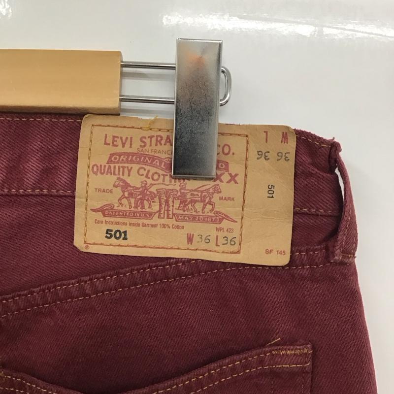 リーバイストラウスアンドコー Levi Strauss & co. パンツ デニム、ジーンズ デニムパンツ ワイドパンツ カジュアルパンツ 90s ユーロ スペイン製 36 無地 えんじ / ワインレッド /  メンズ USED 古着 中古 10129644