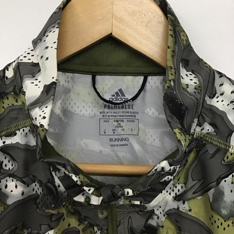 アディダス adidas ジャケット、上着 ジャンパー、ブルゾン ジップアップジャケット ナイロンジャケット アウター M プリント カーキ / カーキ /  メンズ USED 古着 中古 10145680
