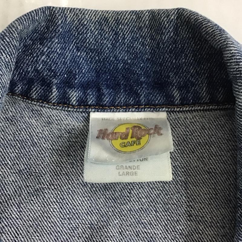 ハードロックカフェ HARD ROCK CAFE ジャケット、上着 ジャケット、ブレザー デニムジャケット カラージャケット 長袖ジャケット ブルゾン Gジャン L ロゴ、文字 インディゴ / インディゴ /  メンズ USED 古着 中古 10111496