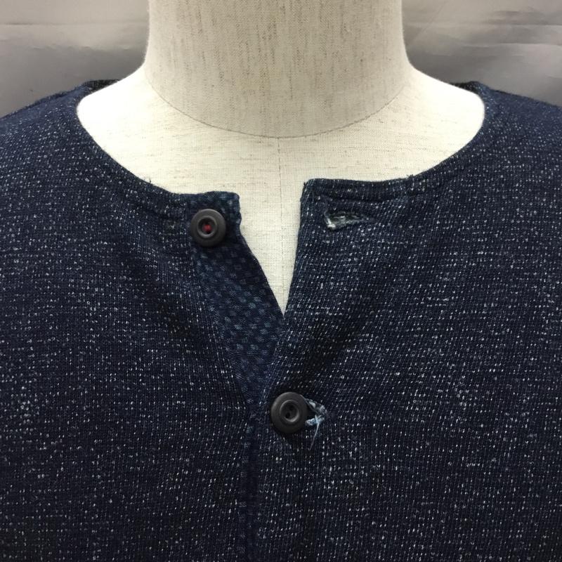 フォーティーファイブアールピーエム 45RPM カットソー 長袖 ヘンリーネック 3 無地 紺 / ネイビー /  メンズ USED 古着 中古 10118964
