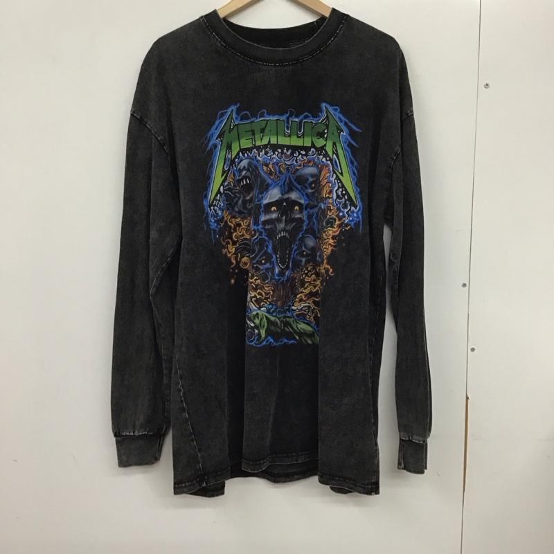 古着 USED カットソー 長袖 長袖カットソー プリントカットソー クルーネック 古着 L プリント 黒 / ブラック /  メンズ USED 古着 中古 10134934