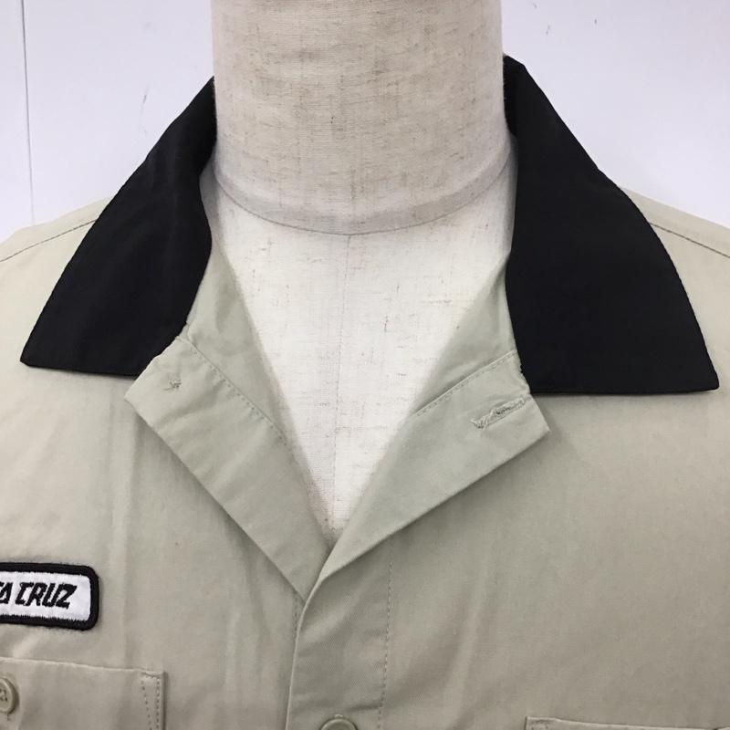 サンタクルーズ SANTA CRUZ シャツ、ブラウス 半袖 502211161 ワークシャツ 半袖シャツ カジュアルシャツ L ロゴ、文字 ベージュ / ベージュ /  メンズ USED 古着 中古 10112972