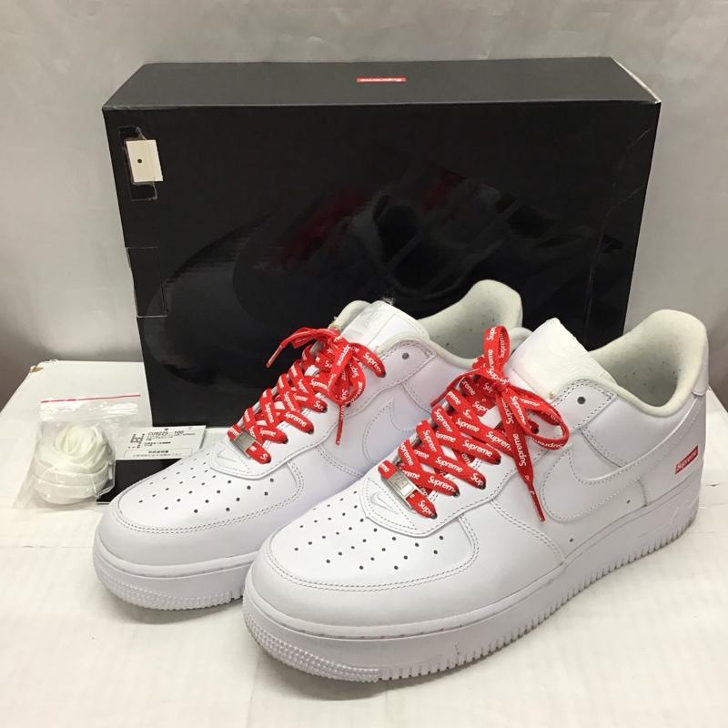 ナイキ NIKE スニーカー スニーカー CU9225 100 AIR FORCE 1 LOW SUPREME 28cm 箱有 28.0cm ロゴ、文字 白 / ホワイト / X 赤 / レッド /  メンズ USED 古着 中古 10115838