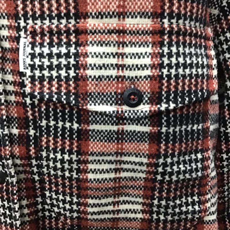 バンクスジャーナル BANKS JOURNAL シャツ、ブラウス 長袖 L チェック 黒 / ブラック / X オフホワイト / オフホワイト / X 赤 / レッド /  メンズ USED 古着 中古 10121203