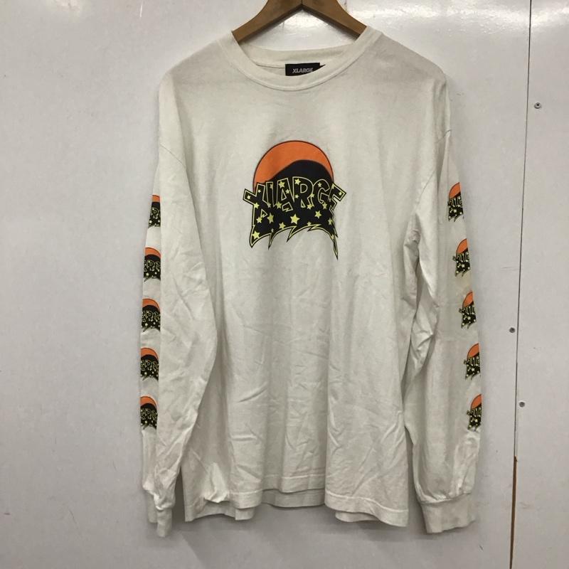 エクストララージ XLARGE カットソー 長袖 長袖カットソー プリントカットソー クルーネック L プリント 白 / ホワイト /  メンズ USED 古着 中古 10137339