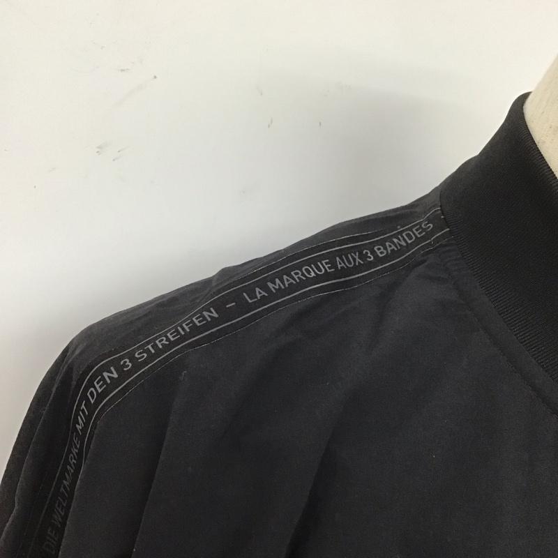アディダス adidas ジャケット、上着 ジャンパー、ブルゾン cv5832 ジップアップジャケット カジュアルジャケット アウター M ロゴ、文字 黒 / ブラック /  メンズ USED 古着 中古 10106571