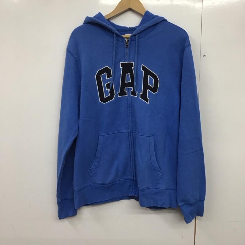ギャップ GAP パーカー 長袖 ジップアップパーカー 長袖パーカー カジュアルジャケット S ロゴ、文字 青 / ブルー /  メンズ USED 古着 中古 10141452