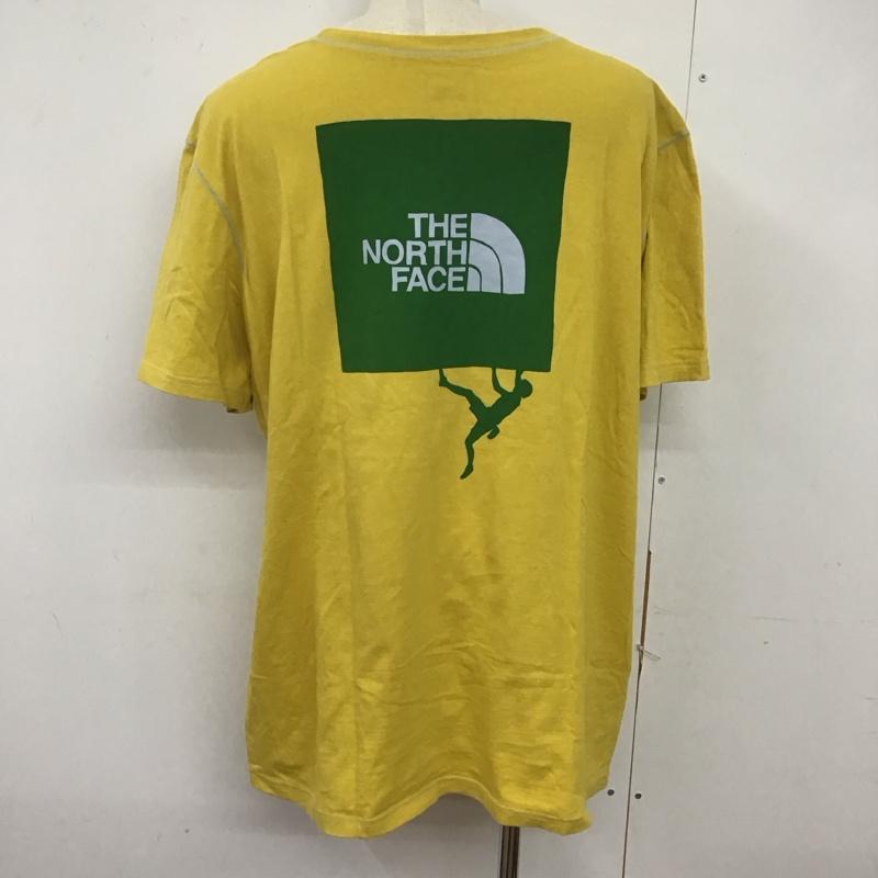 ザノースフェイス THE NORTH FACE Tシャツ 半袖 半袖カットソー プリントTシャツ クルーネックカットソー XXL ロゴ、文字 黄 / イエロー /  メンズ USED 古着 中古 10125617
