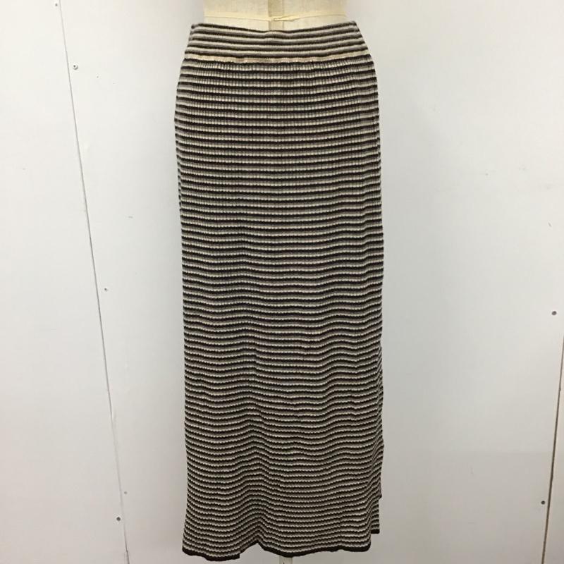ニコアンド niko and... スカート ロングスカート ニットスカート M ボーダー柄 マルチカラー / マルチカラー /  レディース USED 古着 中古 10111406