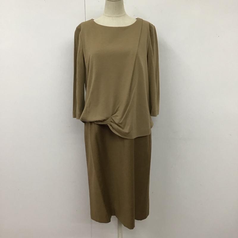 ジユウク 自由区 ワンピース ひざ丈スカート 40 無地 茶 / ブラウン /  レディース USED 古着 中古 10122256