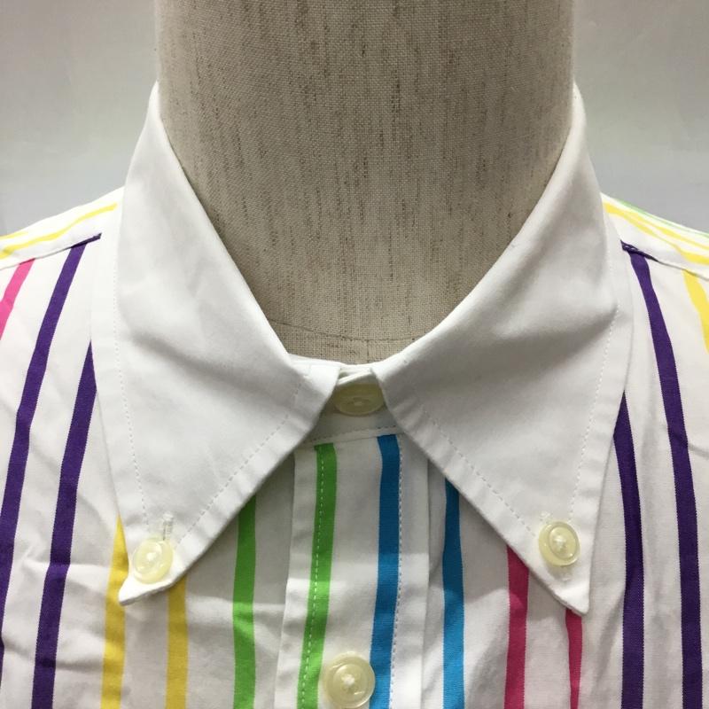 トミーヒルフィガー TOMMY HILFIGER シャツ、ブラウス 半袖 11-2117700 ボタンダウン コットン ストライプ L ワンポイント マルチカラー / マルチカラー /  メンズ USED 古着 中古 10111606