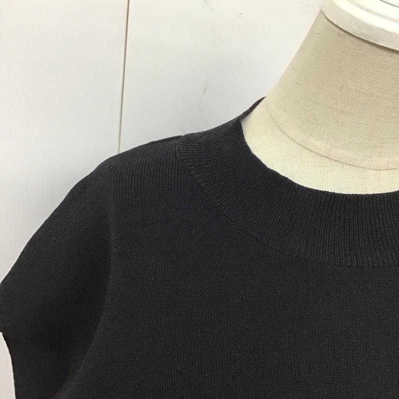 ムルーア MURUA ワンピース ミニスカート 012230301701-01 フレンチスリーブニットミニワンピース FREE 無地 黒 / ブラック /  レディース USED 古着 中古 10116217