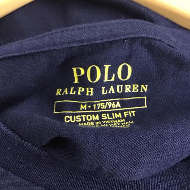 ポロラルフローレン POLO RALPH LAUREN Tシャツ 半袖 半袖カットソー プリントTシャツ クルーネックカットソー M ロゴ、文字 紺 / ネイビー /  メンズ USED 古着 中古 10148232