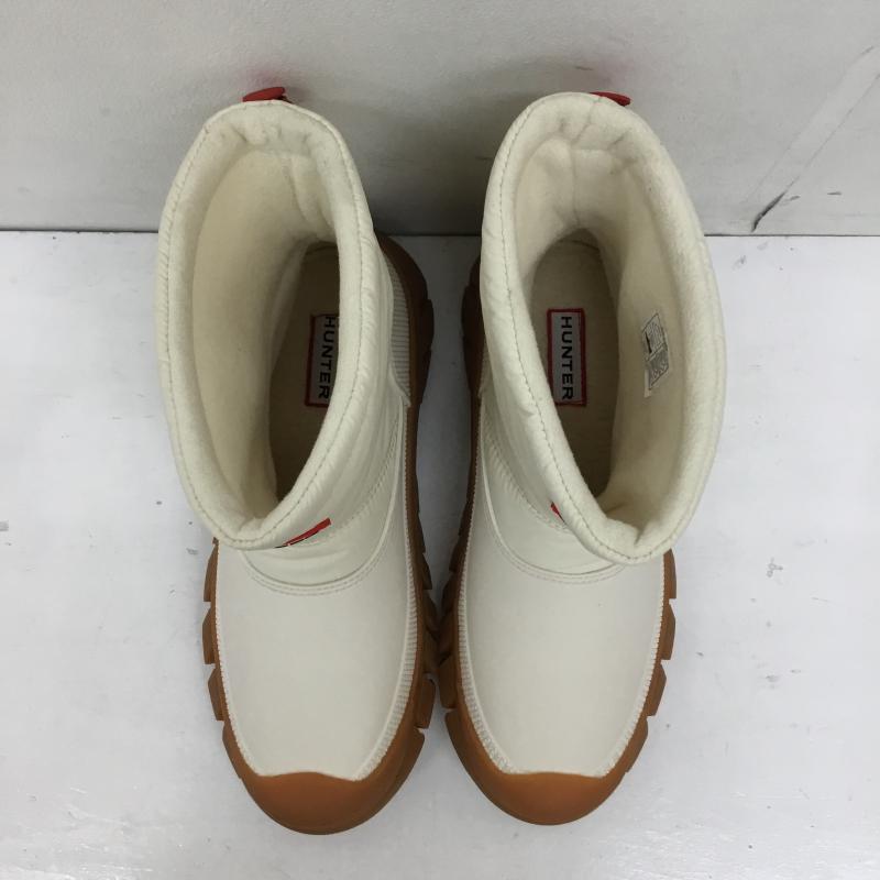 ハンター HUNTER ブーツ ショートブーツ HUNTER INTREPID SHORT SNOW BOOT スノーブーツ US：7 ロゴ、文字 白 / ホワイト /  レディース USED 古着 中古 10144215