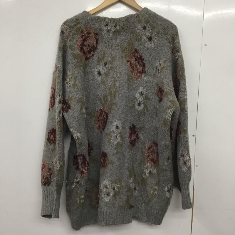 ジーナシス JEANASIS カーディガン 長袖 JS064384CF ラメ糸混花柄カーディガン FREE 総柄 灰 / グレー /  レディース USED 古着 中古 10148906