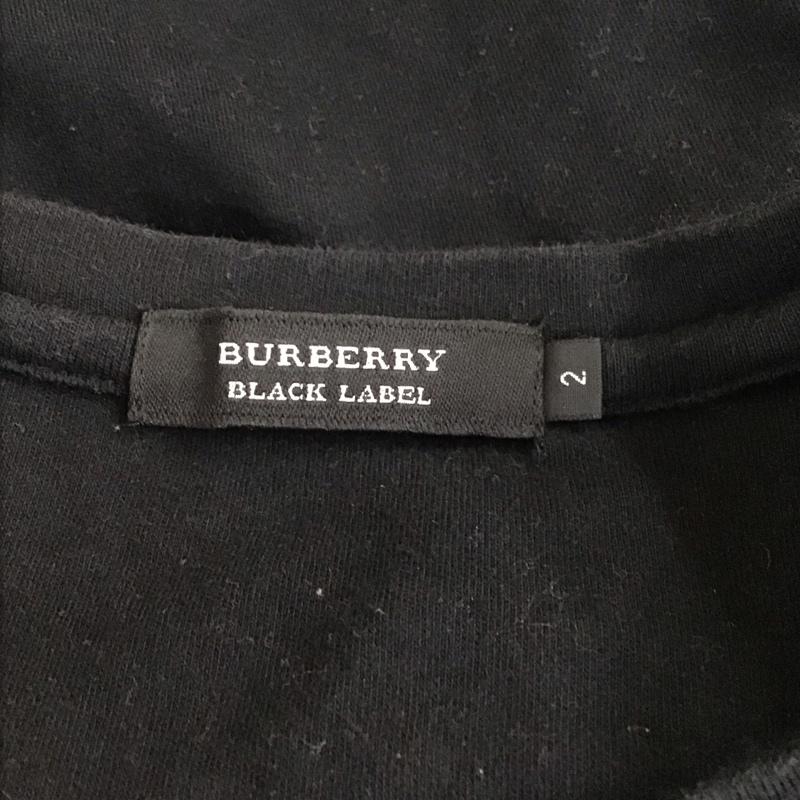 バーバリーブラックレーベル BURBERRY BLACK LABEL Tシャツ 長袖 BMV21-709-09 Vネック 2 ワンポイント 黒 / ブラック /  メンズ USED 古着 中古 10111854