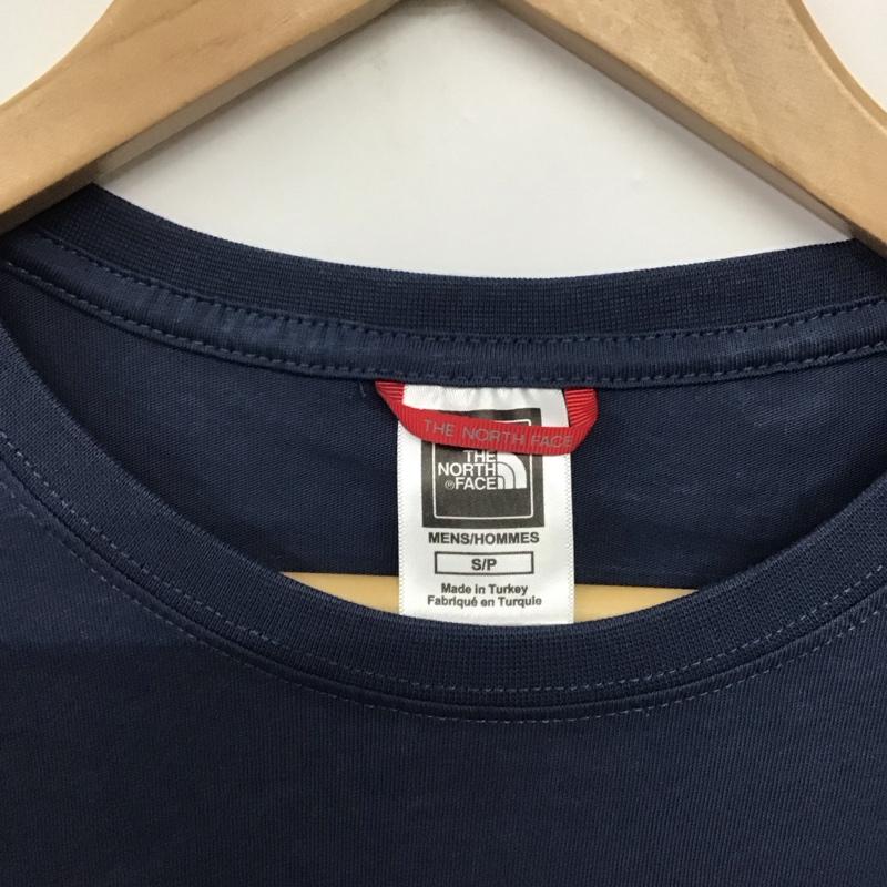 ザノースフェイス THE NORTH FACE Tシャツ 半袖 半袖カットソー プリントTシャツ クルーネックカットソー S ロゴ、文字 紺 / ネイビー /  メンズ USED 古着 中古 10141499