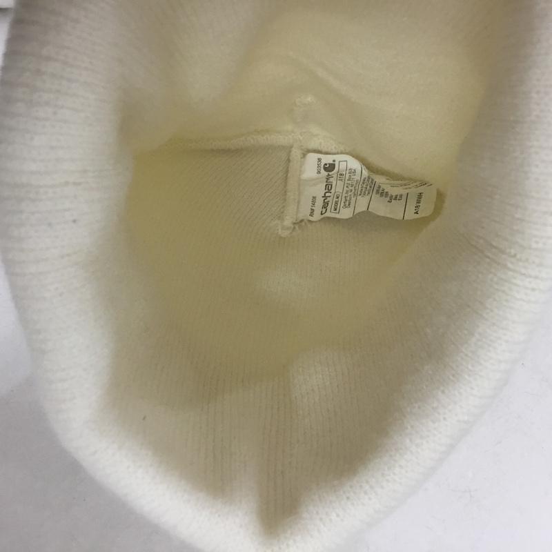 カーハート Carhartt 帽子 ニット帽 A18WWH ACRYLIC WATCH HAT ロゴ、文字 白 / ホワイト /  メンズ USED 古着 中古 10143653