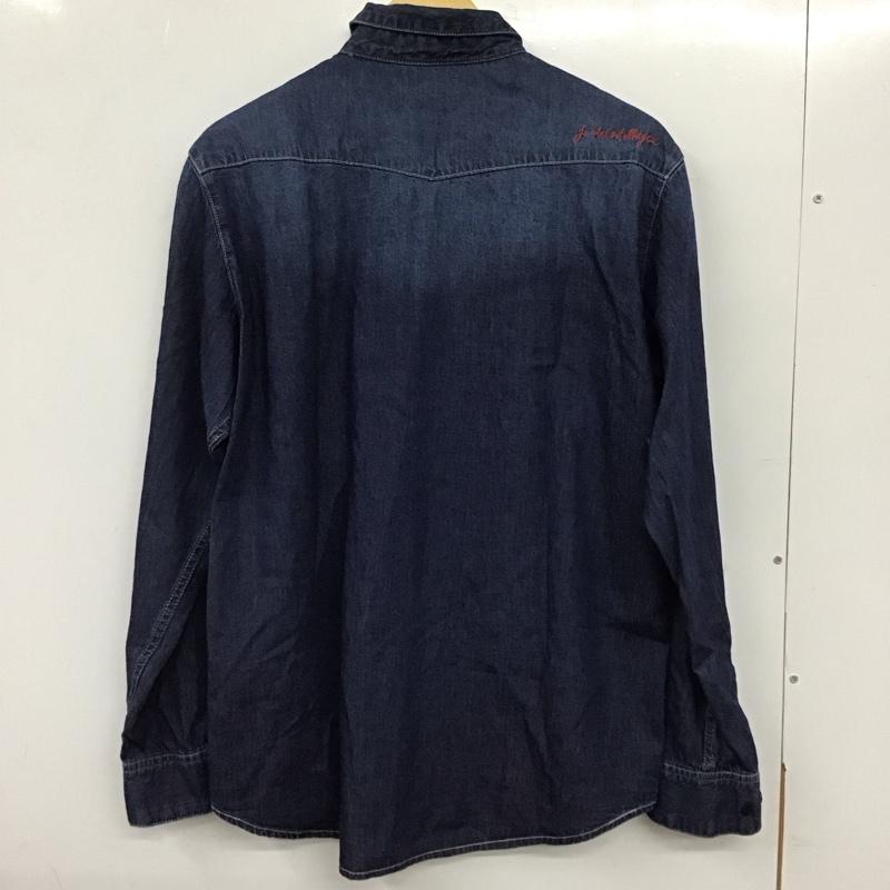 カステルバジャック CASTELBAJAC シャツ、ブラウス 長袖 長袖デニムシャツ カラーシャツ 長袖シャツ 48 ロゴ、文字 インディゴ / インディゴ /  メンズ USED 古着 中古 10137130