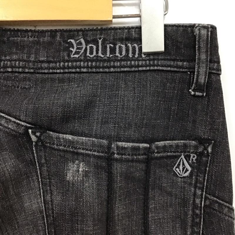 ボルコム VOLCOM パンツ デニム、ジーンズ ダメージ 34 34 ロゴ、文字 黒 / ブラック /  メンズ USED 古着 中古 10118103