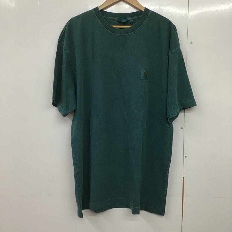 カーハート Carhartt Tシャツ 半袖 半袖カットソー プリントTシャツ クルーネックカットソー XL ロゴ、文字 緑 / グリーン /  メンズ USED 古着 中古 10143243