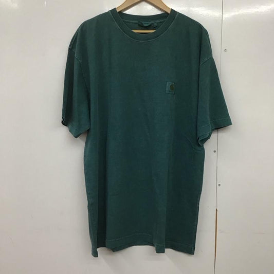 カーハート Carhartt Tシャツ 半袖 半袖カットソー プリントTシャツ クルーネックカットソー XL ロゴ、文字 緑 / グリーン /  メンズ USED 古着 中古 10143243