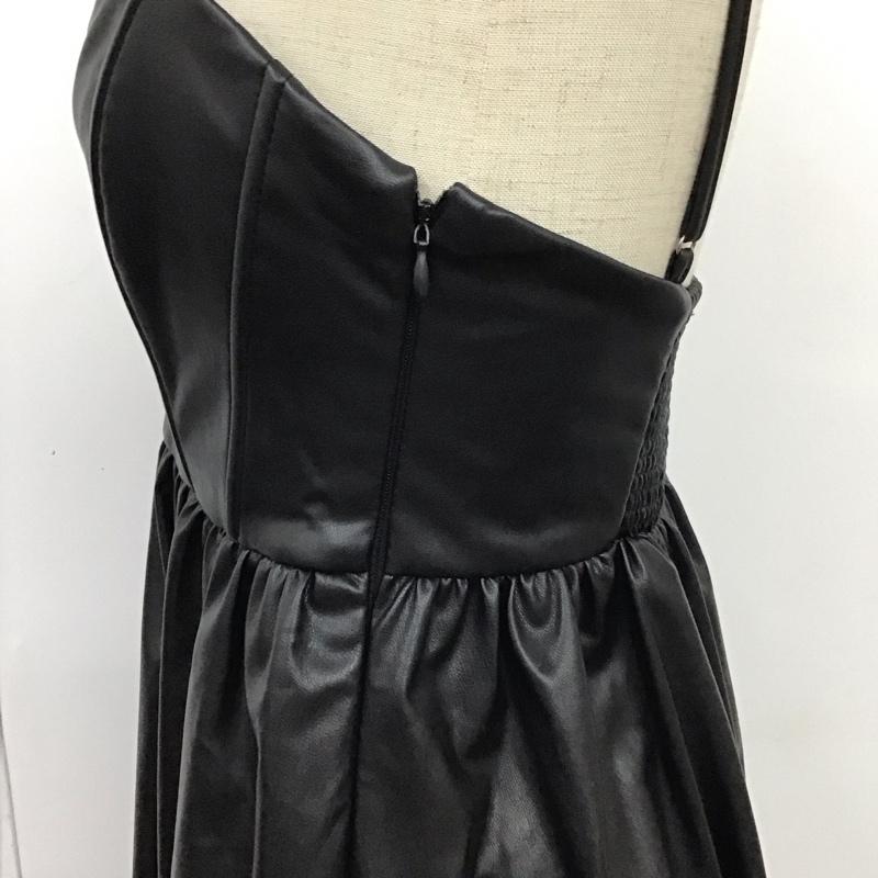 ザラ ZARA ワンピース ロングスカート 7901 883 800 フェイクレザー 合皮 キャミワンピース XS 無地 黒 / ブラック /  レディース USED 古着 中古 10119611