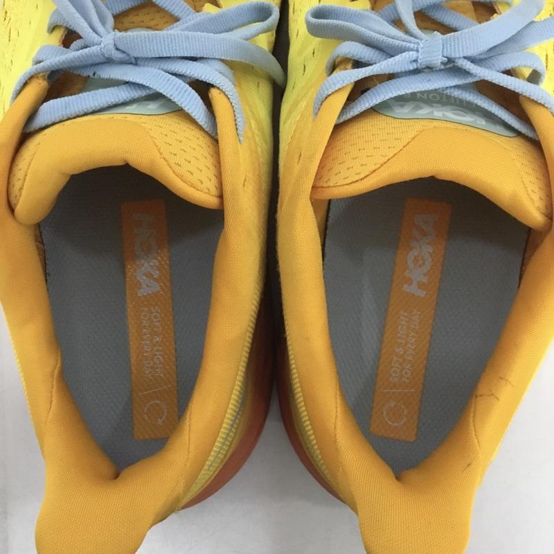 ホカオネオネ HOKA ONEONE スニーカー スニーカー 1119393 CLIFTON 8 27.5cm 27.5cm ロゴ、文字 黄 / イエロー / X 橙 / オレンジ /  メンズ USED 古着 中古 10151179