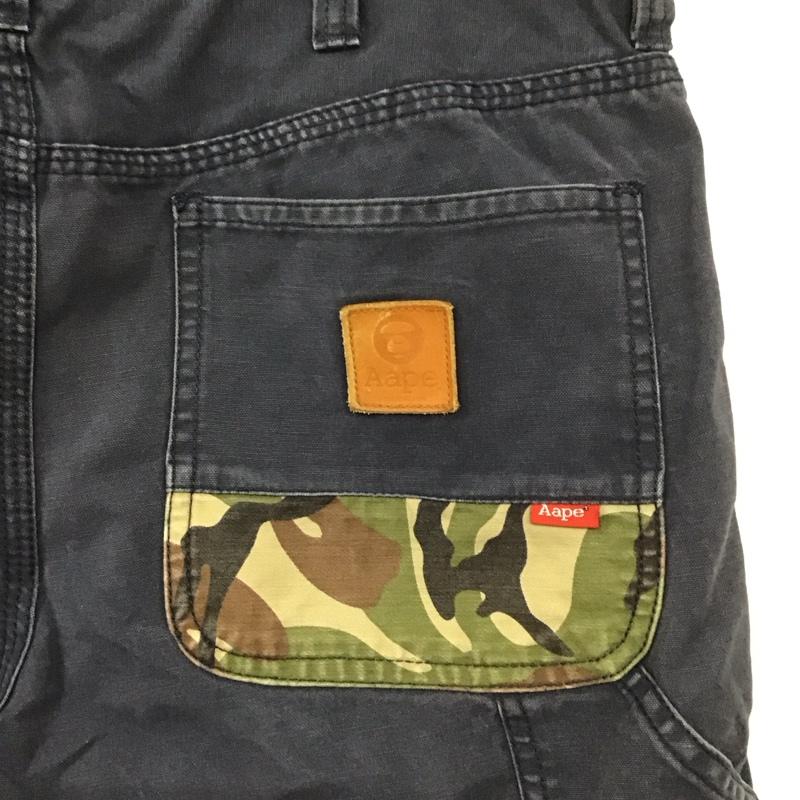 エーエイプバイアベイシングエイプ AAPE BY A BATHING APE パンツ ワークパンツ、ペインターパンツ ワイドパンツ カジュアルパンツ ワークパンツ カーゴパンツ S 無地 紺 / ネイビー /  メンズ USED 古着 中古 10129275