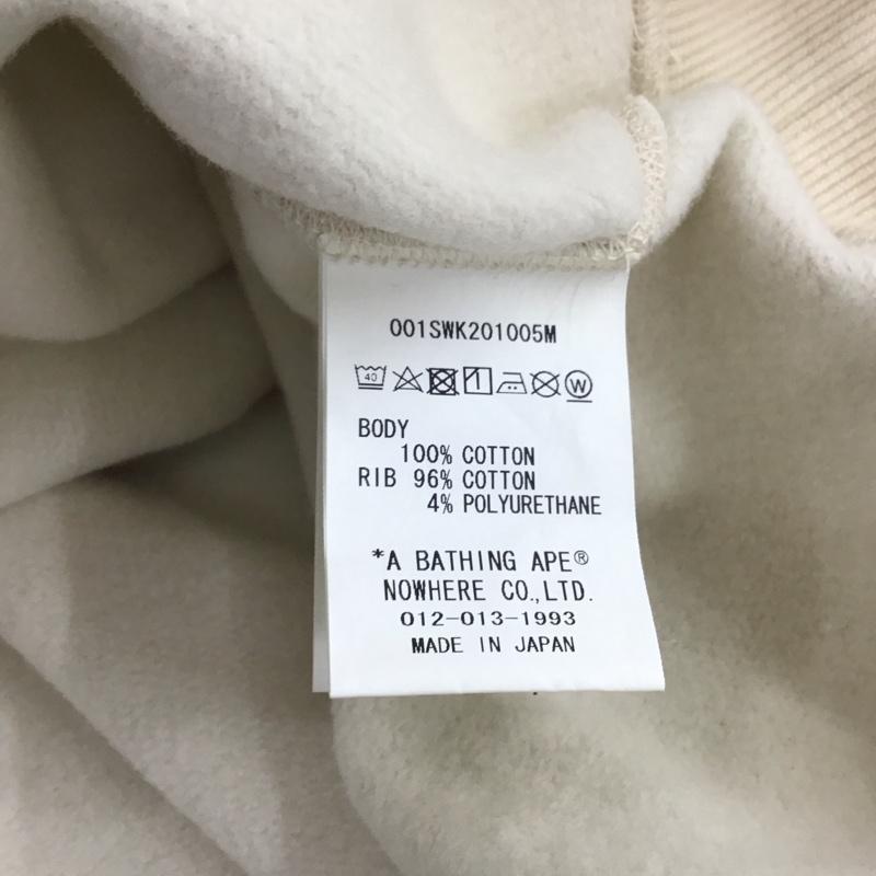 アベイシングエイプ A BATHING APE トレーナー 長袖 長袖トレーナー スウェット クルーネック プルオーバー L ロゴ、文字 アイボリー / アイボリー /  メンズ USED 古着 中古 10138780