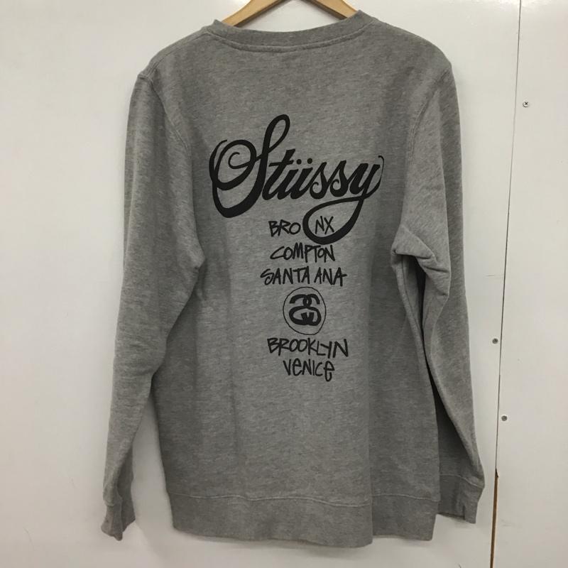 ステューシー STUSSY トレーナー 長袖 長袖トレーナー スウェット クルーネック プルオーバー L プリント 灰 / グレー /  メンズ USED 古着 中古 10147609