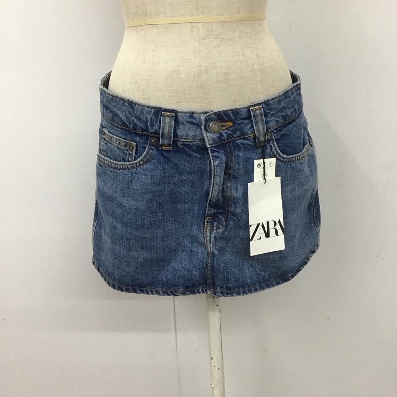 ザラ ZARA パンツ ショートパンツ 8246 054 400 デニム ミニスカート風 タグ付き 36 無地 青 / ブルー /  レディース USED 古着 中古 10112618