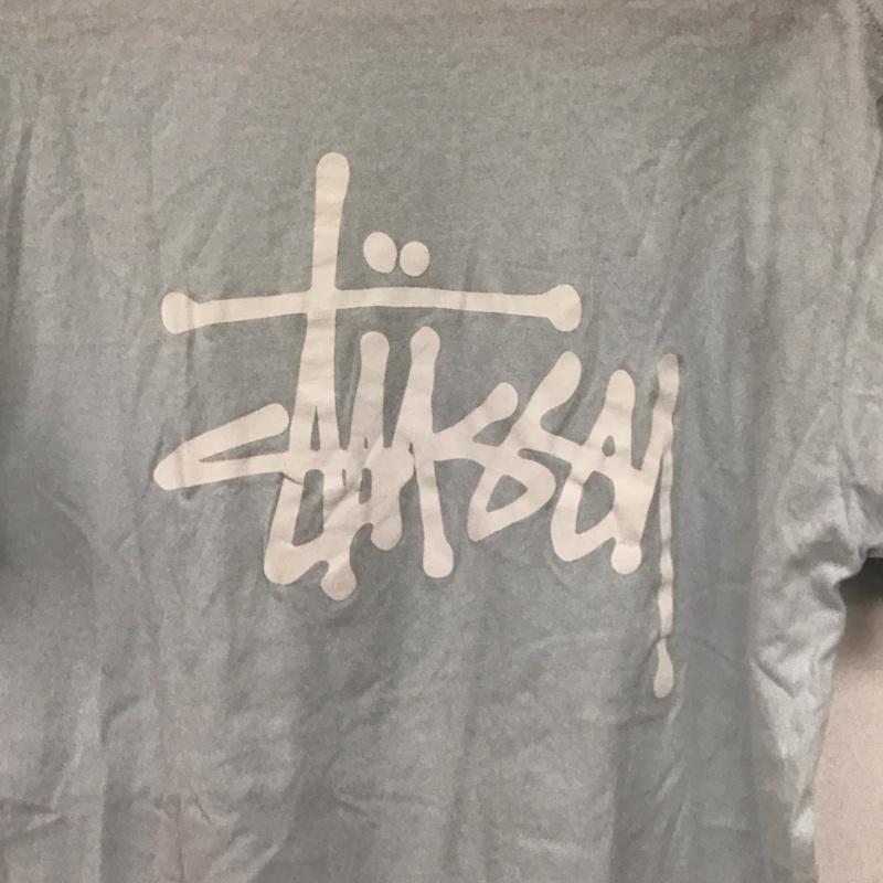 ステューシー STUSSY Tシャツ 半袖 半袖カットソー プリントTシャツ クルーネックカットソー M ロゴ、文字 水色 / ライトブルー /  メンズ USED 古着 中古 10148252