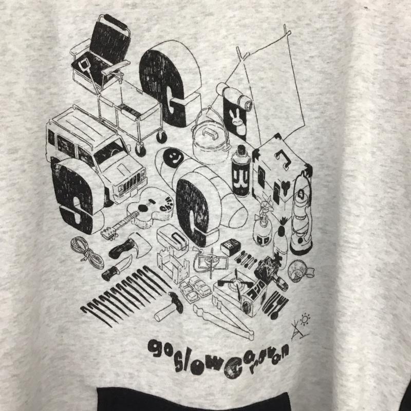 ゴースローキャラバン go slow caravan トレーナー 長袖 長袖トレーナー スウェット クルーネック プルオーバー 5 プリント 黒 / ブラック / X 紺 / ネイビー / X 灰 / グレー /  メンズ USED 古着 中古 10149707