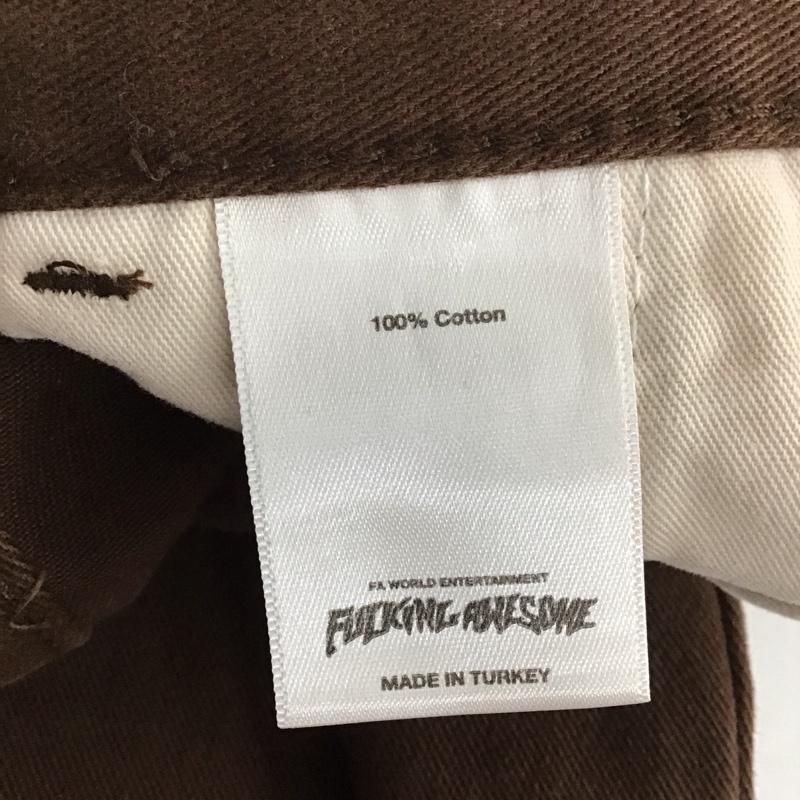 ファッキンオーサム FUCKING AWESOME パンツ ワークパンツ、ペインターパンツ ワークパンツ ワイドパンツ カジュアルパンツ 36インチ ロゴ、文字 茶 / ブラウン /  メンズ USED 古着 中古 10133670