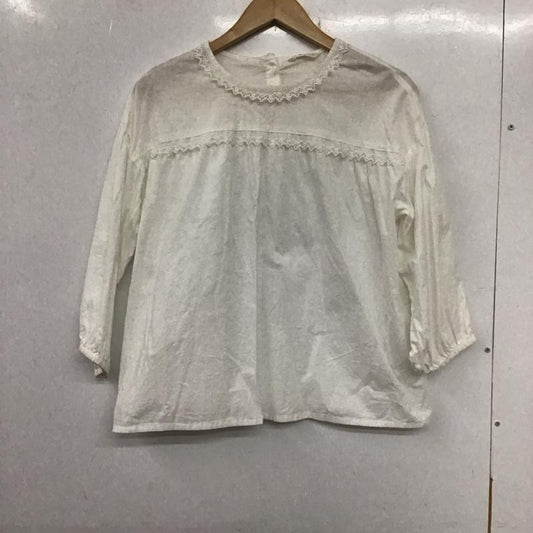 エヘカソポ ehka sopo カットソー 長袖 長袖シャツ 無地シャツ ノーカラーシャツ プルオーバーシャツ FREE 無地 白 / ホワイト /  レディース USED 古着 中古 10136427