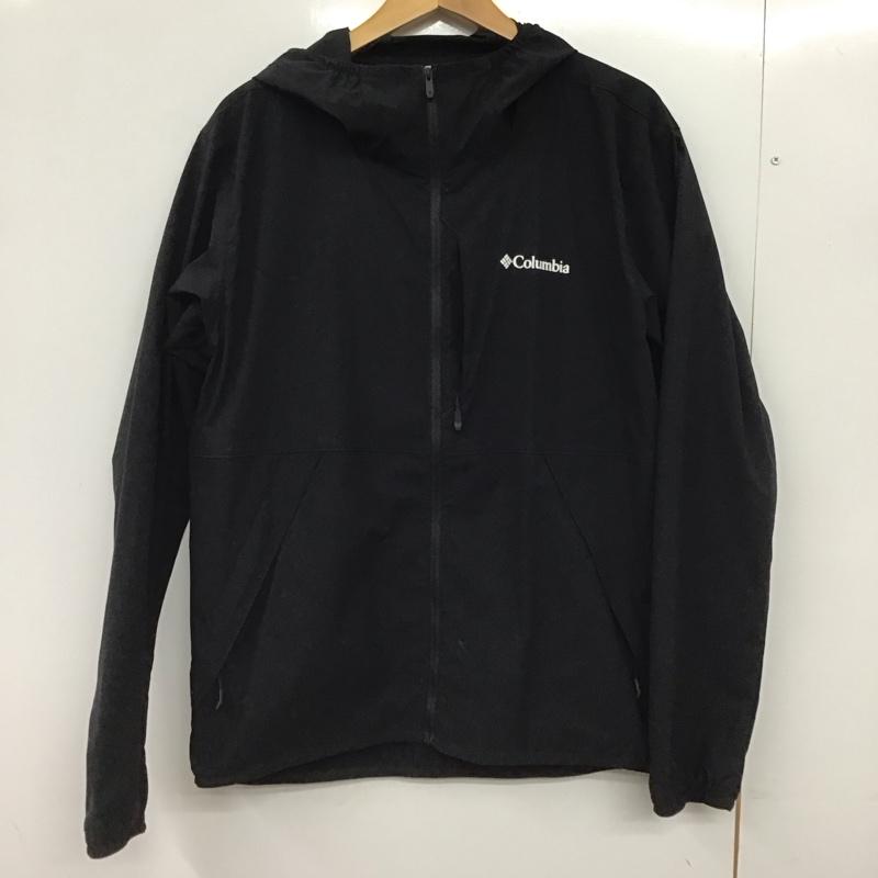 コロンビア Columbia ジャケット、上着 ジャンパー、ブルゾン 122 pm0399 マウンテンパーカー ジップアップジャケット M ロゴ、文字 黒 / ブラック /  メンズ USED 古着 中古 10150094