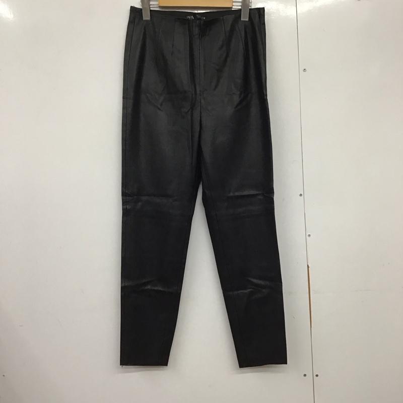 ザラ ZARA パンツ ワークパンツ、ペインターパンツ フェイクレザーパンツ スリムパンツ ストレッチパンツ L 無地 黒 / ブラック /  レディース USED 古着 中古 10142714