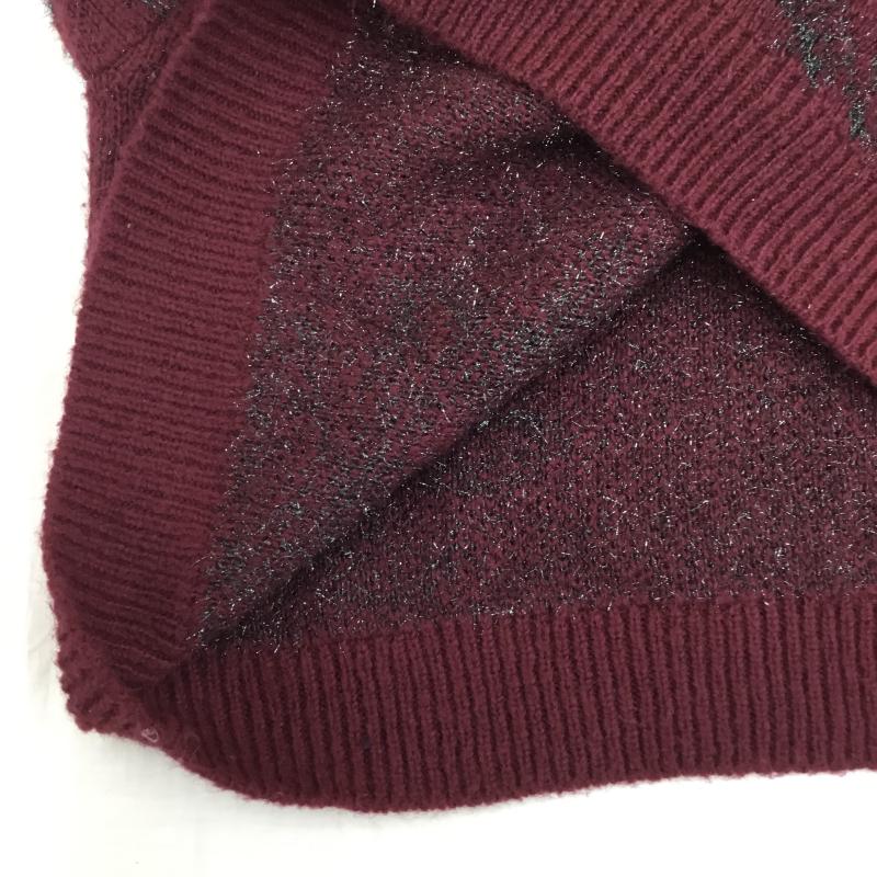 ジーナシス JEANASIS ニット、セーター 長袖 JS064703MN FREE 花柄 えんじ / ワインレッド /  レディース USED 古着 中古 10141433